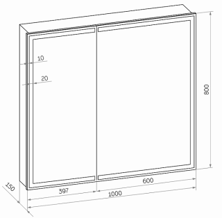 Зеркало-шкаф с подсветкой Continent Allure МВК044 с датчиком движения 100см белый